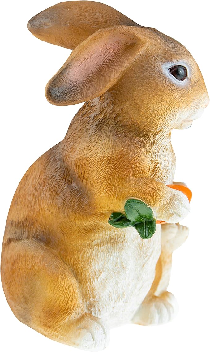 CLEVER GARDEN Cute Resin Garden Statue Decoration, Outdoor Lawn Yard Polyresin Animal Figurine Sculpture Ornament Décor, Rabbit Family