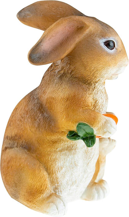 CLEVER GARDEN Cute Resin Garden Statue Decoration, Outdoor Lawn Yard Polyresin Animal Figurine Sculpture Ornament Décor, Rabbit Family