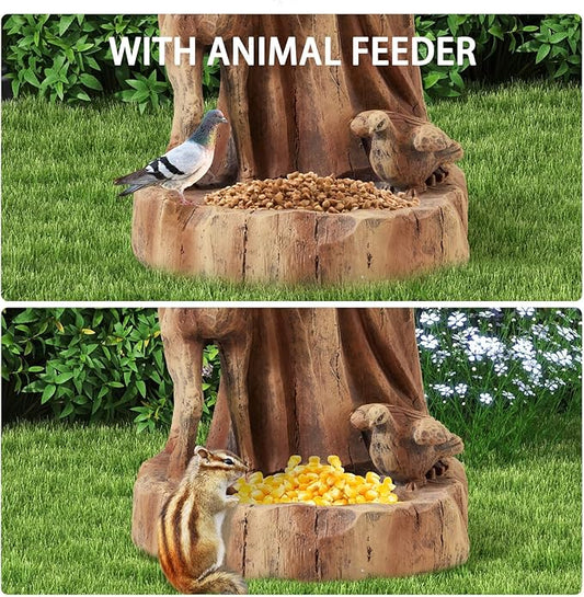 YOLENY St Francis of Assisi Statue Outdoor with Bird Feeder, 25" H Saint Francis Garden Statue All-Weather, Religious Sculpture Decor for Patio Lawns