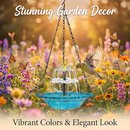 2026 Model Hanging Bird Bath Fountain | Outdoor Solar Bird Bath Fountains & Hummingbird Water Fountain | Solar Fountain for Bird Bath for Garden Patio Yard