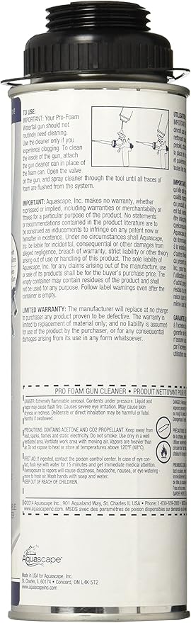 Aquascape Professional Foam Gun Cleaner for Pond, Waterfall, and Water Features, 12-Ounce