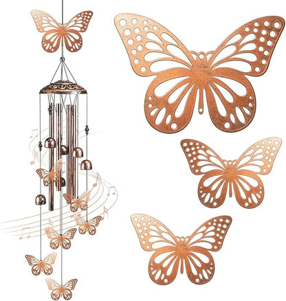 Butterfly Wind Chimes for Outside,41" Metal Windchimes, Housewarming/Easter/Halloween/Festival/Memorial Gifts for Women/Men, Butterfly Decorations for Outside, Patio, Garden or Yard