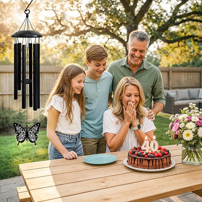 Wind Chimes for Mom - Birthday Gift from Daughter or Son, Perfect for Mother's Day, Christmas, Valentine's, Thanksgiving | Soothing Wind Bell, Gift for Mom Who Has Everything (Butterfly 2)