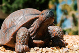 XBrand 21.3" L Brown and Black Concrete/MgO Walking Turtle Statue, Indoor or Outdoor Décor, Garden Décor, Turtle Statuary