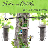 Qiang Ni Plant Hanger Outdoor: 12 Inch Bird Feeder Bracket for Garden Patio Decor - 2 PCS Swivel Adjustable Wall Mount Plant Hook for Hanging Flower Baskets