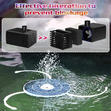 AISITIN 6.5W Solar Fountain for Bird Bath with 3000mAh Battery & Color Changing LED Light, 3 Anti-Drift Fixed Bracket & 8 Nozzles, Solar Water Fountain for Bird Bath, Garden, Pond, Patio, Courtyard
