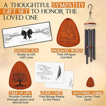 32 Inch Memorial Wind Chimes Outdoor, Wind Chimes for Loss of Loved One, Memorial Gifts for Loss of Mom, Sympathy Gifts for Mother, Father, Brother, Sister
