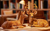 Resin Buck and Doe Statue-Animal Deer Couple Garden Accessories Collectible Figurines Sculpture Home Coffee Shop Decoration Ornaments or Outdoor Yard Lawn Decor Gifts for Birthday Anniversary