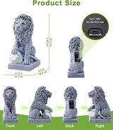 Nacome Guardian Lion Garden Decor: Outdoor Decoration Statue with Ball Lights for Yard Art Porch Patio Balcony - Unique Birthday Choice for Women Mom Lover(9.45in)