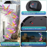 Purple Butterfly Solar Wind Chimes Outdoor Color Changing Solar Lights Garden Decor Best Gifts for Mom Decorations Mobile Windchimes Unique Chiristmas Gifts