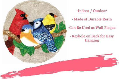 Spoontiques - Garden Décor - Bright Birds Stepping Stone - Decorative Stone for Garden