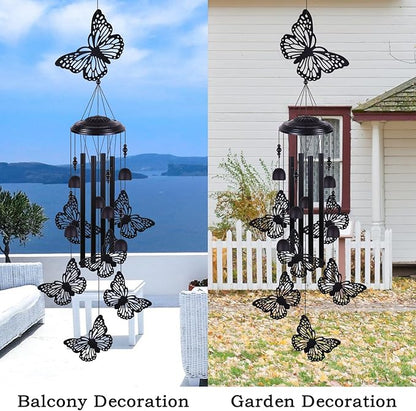 Butterfly Wind Chimes Outdoor Decoration, Mobile Wind Catcher, Retro Wind Bells, Memorial Wind Chime, Blessing Windchime for Home, Balcony, Yard, Room, Xmas, Party, Indoor, Garden Decor, Gifts for Mom