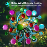 Solar Wind Spinners Outdoor - Wind Sculptures & Spinners, 60.6 Inch Windmill Kinetic Yard Art Decor with Stake, Wind Spinner for Yard and Garden Lawn Farmhouse (Circle)