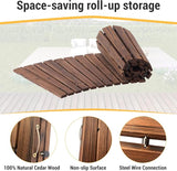 6FT Curved Wooden Garden Pathway Walkway Outdoor Roll Out Decorative Garden Non-Slip Patio Path Decorative Boardwalk Outdoor Road Floor for Backyard Beach Wedding Party