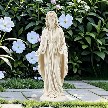 YOLENY Virgin Mary Statue Outdoor, 29.4 Inch Tall Garden Statue of Mary, All-Weather Outdoor Religious Blessed Mother Sculpture for Patio Yard Home Decor