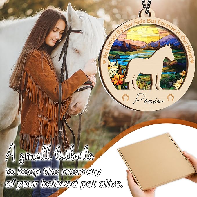 Horse Memorial Ornaments, Christmas Xmas Tree Ornament, Window, Car Hanging, Sympathy Gift for Loss of Horse, Bereavement Keepsake, Holiday Decoration for Pet Loss PO236