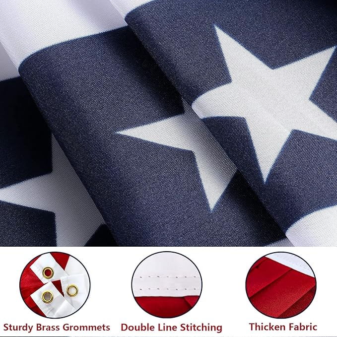 2 x 4 Ft American Bunting Flags Outdoor, US Flag Bunting for Outside, Patriotic Half Fan Bunting Flag with Brass Grommets for 4th of July Indoor Outdoor (Set of 4)