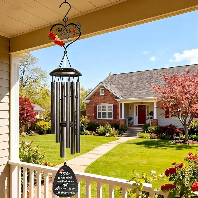 40"Memorial Wind Chimes for Loss of Mother, Wind Chimes in Memory of a Loved one,Memorial Gifts for Loss of Mom,Sympathy Gifts, Bereavement Condolence Remembrance Gift ,Large Wind Chime Outside