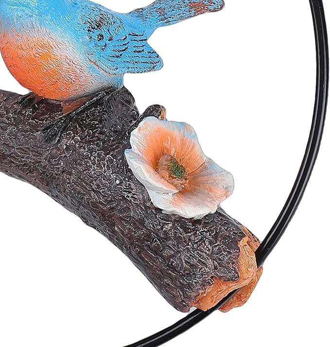 Zerodis Hanging Birds Statue Exquisite Decoration with Iron Ring Perfect for Garden and Patio Decor (Green Yellow) (Green Yellow) (Red Blue)