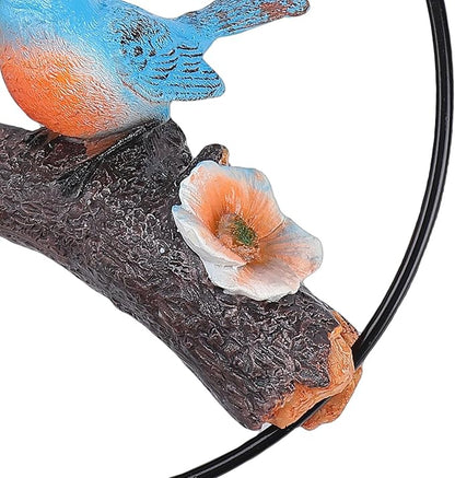 Zerodis Hanging Birds Statue Exquisite Decoration with Iron Ring Perfect for Garden and Patio Decor (Green Yellow) (Green Yellow) (Red Blue)
