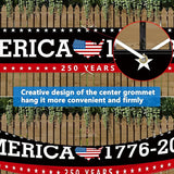 Probsin Large 250 Anniversary USA Banner 120" x 20" America 1776-2026 250 Years of Freedom American Map Black Patriotic Party Supplies Home Decorations for Outdoor, Indoor, Yard, Garden, Porch, Lawn