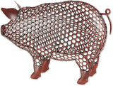 Accent Plus Chicken Wire Pig Sculpture