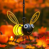 Solar Bee Lights Outdoor – Hanging Metal Bee Lights with Hook, Waterproof Garden Decorations for Yard, Patio & Trees, Winter Holiday Gifts & Outdoor Décor for Women & Kids (Gold-1PC)