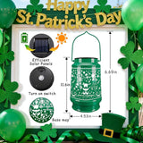 St Patricks Day Decorations Shamrock Solar Lantern Hanging Lights Ornaments Outdoor Waterproof Tree Decor for Garden, Patio, Yard, Lawn Porch, Garland Irish Gifts for Women