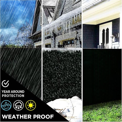 Boen - Backyard Privacy Screen Fence Covering 6 FT X 20 FT - Black - Instant Outdoor Fence Screen for Any Metal, Chain Link, Wood Panels OR Plastic Fencing - Shade & Block Wind Privacy WALL