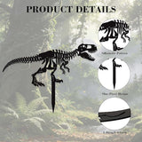 Metal Dinosaur Skeleton Garden Stake – Outdoor Dinosaur Fossil Statue for Yard and Garden Decor, Black Iron Decorative Lawn & Patio Stake