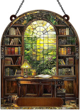Jesuspirit - Window Hanging Suncatcher – Crystal Clear Acrylic & Wood Sun Catcher for Home Decor, for Women (Your Library, 6 Inches)