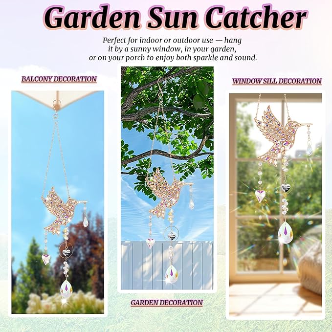 Hummingbird Gifts for Mom, Mom Gifts for Mothers Day Birthday from Daughter, Sun Catchers Indoor Window Outdoor Garden, Spring Home Decor Hummingbird Gift for Women Mother Grandma Bird Lovers