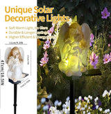 QH & Garden Angel Solar Garden Light - LED Waterproof Virgin Mary Statue Lights,Solar Powered Garden Stake Lights for Balcony, Yard, Lawn, Pathway, Walkway-Angel Statues Grave Decorations