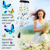 Memorial Wind Chimes Sympathy Gift - Windchimes in Loving Memory of Loved One, Bereavement Gifts for Loss of Mom/Dad, Condolences Grief Remembrance Funeral Grieving, Butterfly