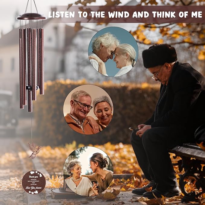Outdoor Wind Chimes, 37 inch, Hummingbird Windchime, Suitable for Home Decoration, can be Used in Gardens, patios, Balconies, etc. Gift That Expresses Sympathy for Mothers, Grandmothers or Friends.