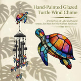 35.4" Sea Turtle Wind Chimes for Outside, Metal Windchimes, Sea Turtle Wind Chime Garden Decor, Mothers Day Birthday Memorial Gifts for Mom Grandma Wife, Durable Outdoors Decor