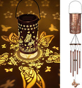 YHmall Butterfly Solar Wind Chimes for Outside, Butterfly Birthday Gifts for Women, Men, Solar Lanterns Windchimes Outdoors, Metal Wind Chime for Home Garden Outdoor Yard Decor