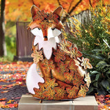 10" Metal Cute Fox Garden Accent, Whimsical Fox Lover Ornament, Real Metal Sculpture Decor, Funny Animal Outdoor Statue, Unique Decorative Lawn Fox Figurine Gift