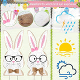 2 Pcs Easter/Spring Outdoor Decorations 16 Inch Easter Yard Signs Metal Pastel Gnome/Rustic Bunny/Lavender Garden Stakes for Home Outside Pathway Lawn Backyard Patio Farmhouse Party Decor(Rabbit)