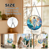 7.88'' Jesus Stained Glass Window Hanging,Christian Jesus Suncatchers Stained Glass Hanging with Hook Chain for Window, Sun Catchers Home Decor for Mother's Day Birthday for Women, Men, Wife, Mom