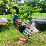 Duck Statue for Garden, Iron Water Proof Animal Decor with Auto Light, Cute Lawn & Patio Decoration for Outdoor (Multiple Colors)