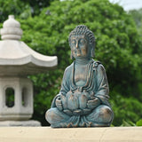 TERESA'S COLLECTIONS Meditating Buddha Statue for Garden Decor with Outdoor Solar Lights, Large Resin Outdoor Decor Garden Statue Sculpture for Home Lawn Yard Decor Gifts for Mom, 10.4''