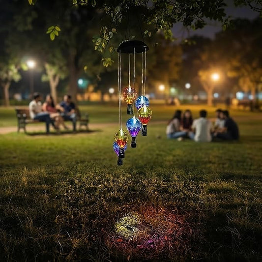 Hot Air Balloon Solar Lantern Waterproof,Solar-Powered Wind Chimes for Garden,Hot Air Balloon Solars Lights Outdoor,Hanging Camping Light Colorful Changing for Patio,Backyard,Lawn,Porch,Garden
