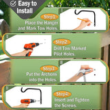 Lifyzoon Durable Plant Hangers Brackets: 2 Pack 12 Inch Outdoor Metal Hanging Plant Brackets - Rustproof Wall Hooks for Hanging Flower Basket Bird Feeders Wind Chimes and Lanterns