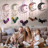 Amethyst Crystal Wind Chimes, Dreamocean Crystal Tree of Life Dream Catchers Moon Large Dream Catcher Wall Window Hangings Decor Gifts for Girls Adult Bedroom Home Decortion