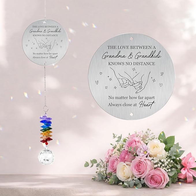 Gifts for Grandma Birthday Gift - Crystal Suncatcher Rainbow Maker - Unique Hanging Window Decor - Sentimental Keepsake - Meaningful Gift for Grandmother from Grandkids