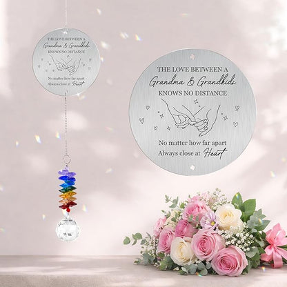 Gifts for Grandma Birthday Gift - Crystal Suncatcher Rainbow Maker - Unique Hanging Window Decor - Sentimental Keepsake - Meaningful Gift for Grandmother from Grandkids