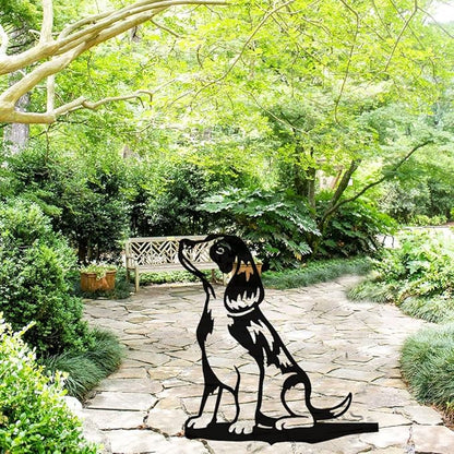Adorable Dog Stake Decoration Yard Garden Outdoor Metal Art Dog Silhouette Decoration Steel Dogs Statue Adorable Ornament Gift (Beagle)