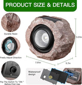 Timeflies Solar Rock Lights Outdoor 1 Pack, Bright Solar Spotlights Outdoor Waterproof, Wireless LED Rock Lights, Auto On/Off Solar Landscape Spotlights for Yard Walkway Patio Pathway Flowerbed