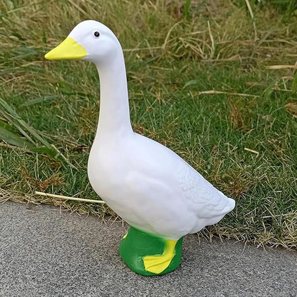 Garden Statues Goose Statue 7Inch White Goose Figurine Ornament Desktop Animals Figurines Car Decoration Farm Craft Decoration Yard Ornaments Decor